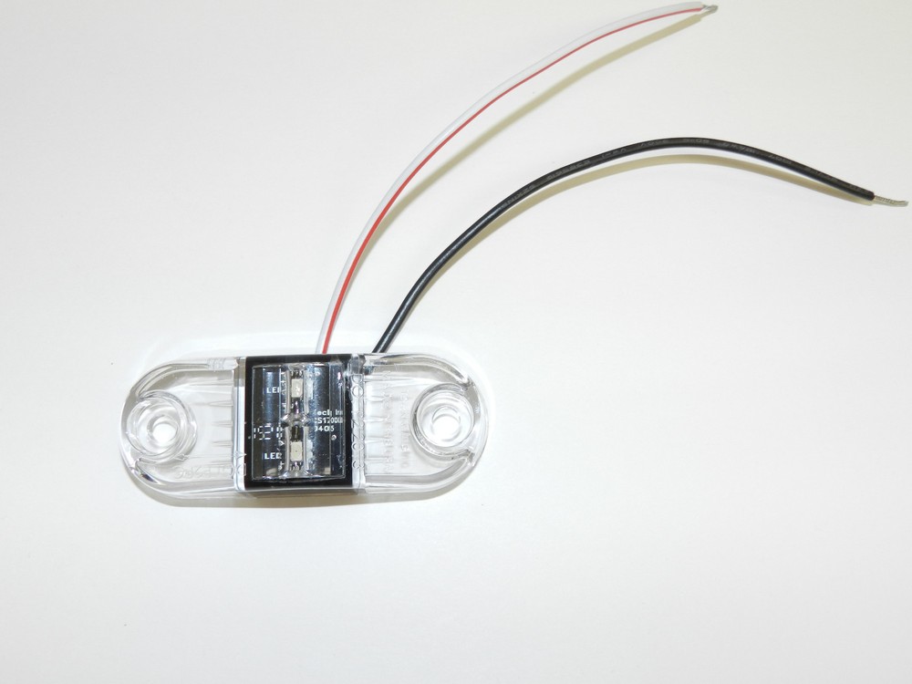 (6) TecNiq CLEAR/RED 2 LED Clearance Marker Light Camper Trailer Truck USA