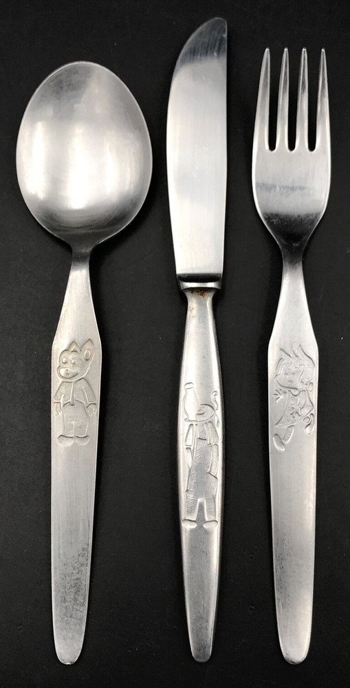 VTG Fix & Foxi Flatware Set Spoon Knife Fork ORFEO Argentina Lupini