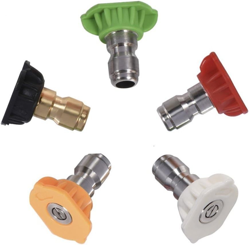 High-Performance Pressure Washer Nozzle Set with Adjustable Jet Angles - 5 Tips