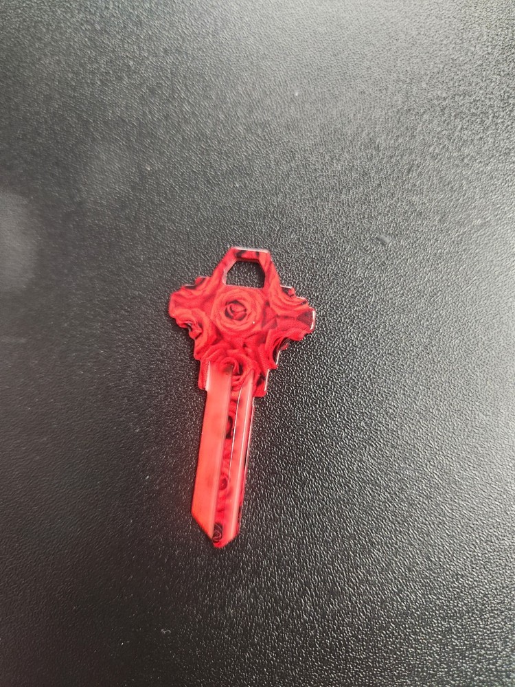RED ROSES PRINTED SCHLAGE SC1 KEYBLANK - READ DETAILS BELOW
