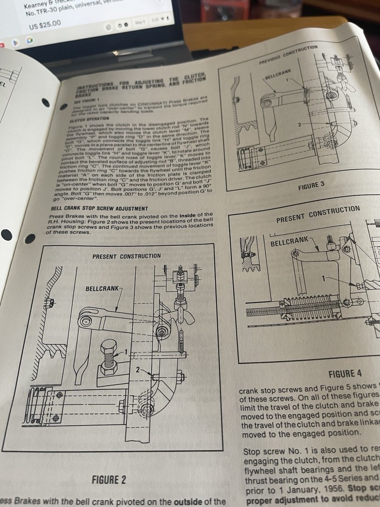 Cincinnati Mechanical Press Brake Maintenance Instructions
