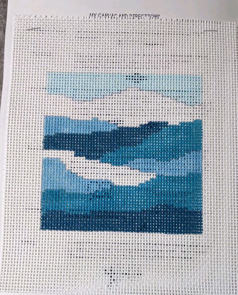 June McKnight MOM & ME SAILBOAT Child Beginner Learn Needlepoint Canvas & Chart