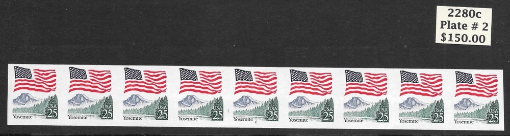 Scott #2280c IMPERF ERROR PNC9, Plate #2, Mottled Tagging-- MNH, Cat. $150.00