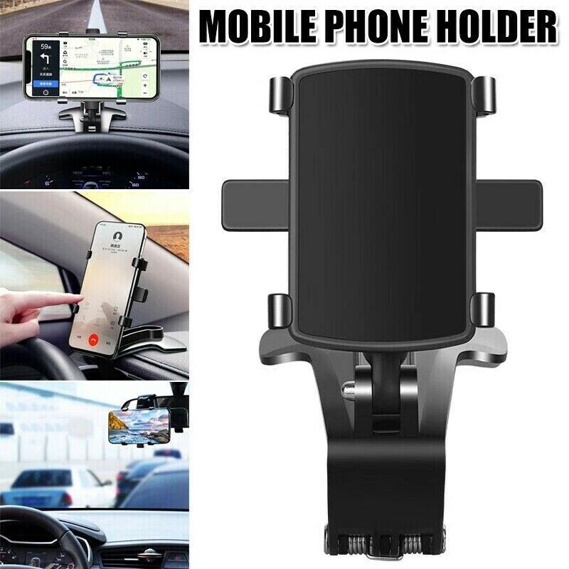 Car Mobile Phone Holder Navigation Bracket Sun Visor Mirror Dashboard Mounting