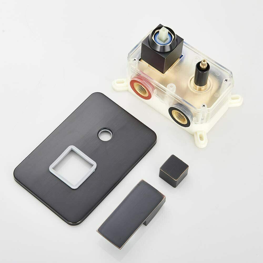 Shower Faucet System Set 3 Function 8 " Rainfall Head W/ Mixer Valve Wall Mount