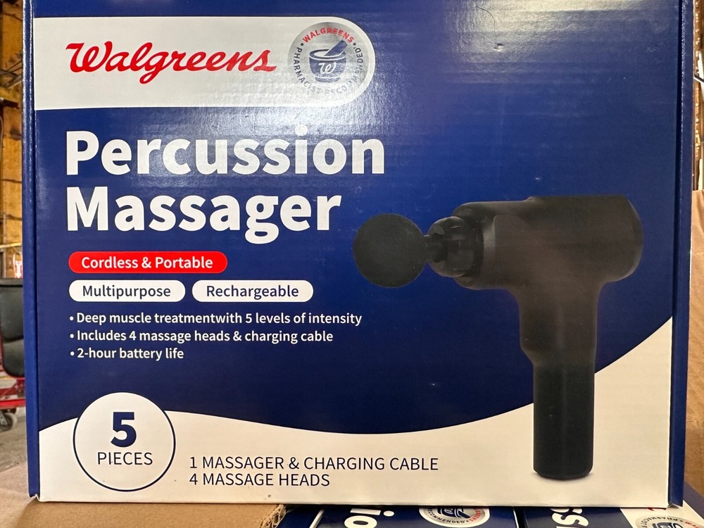 WALGREENS 5 PIECE  PERCUSSION MASSAGER CORDLESS BRAND NEW