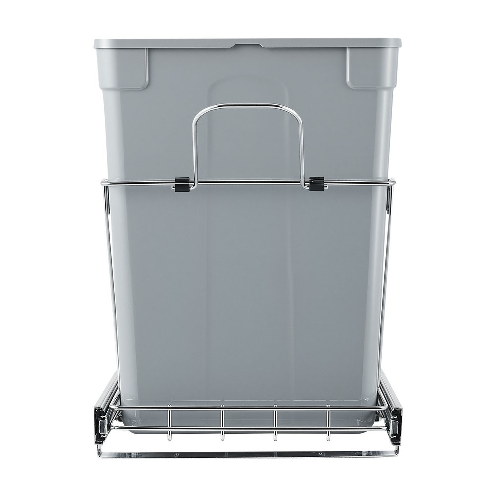 Double 35QTx2 Pullout Waste Container Under Cabinet Kitchen Trash Can Soft Close