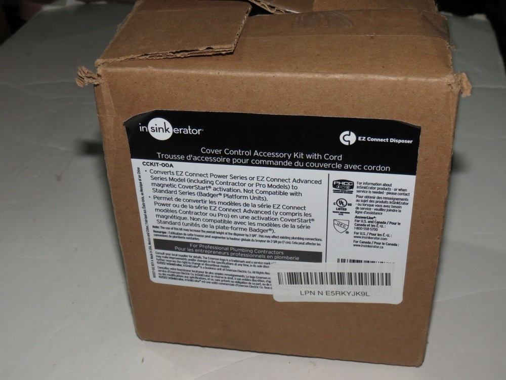 InSinkErator CCKIT-00A Evolution Batch Feed Adaptor Cover Control Kit, Black