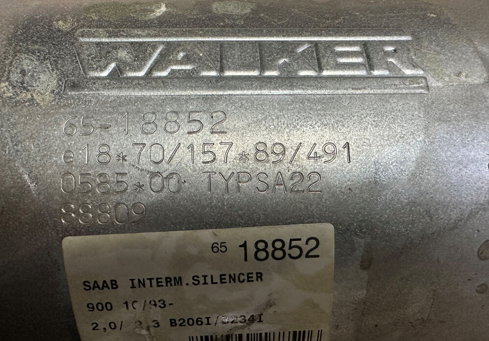 saab 900 original front muffler resonator and pipe Walker 45669 improved design