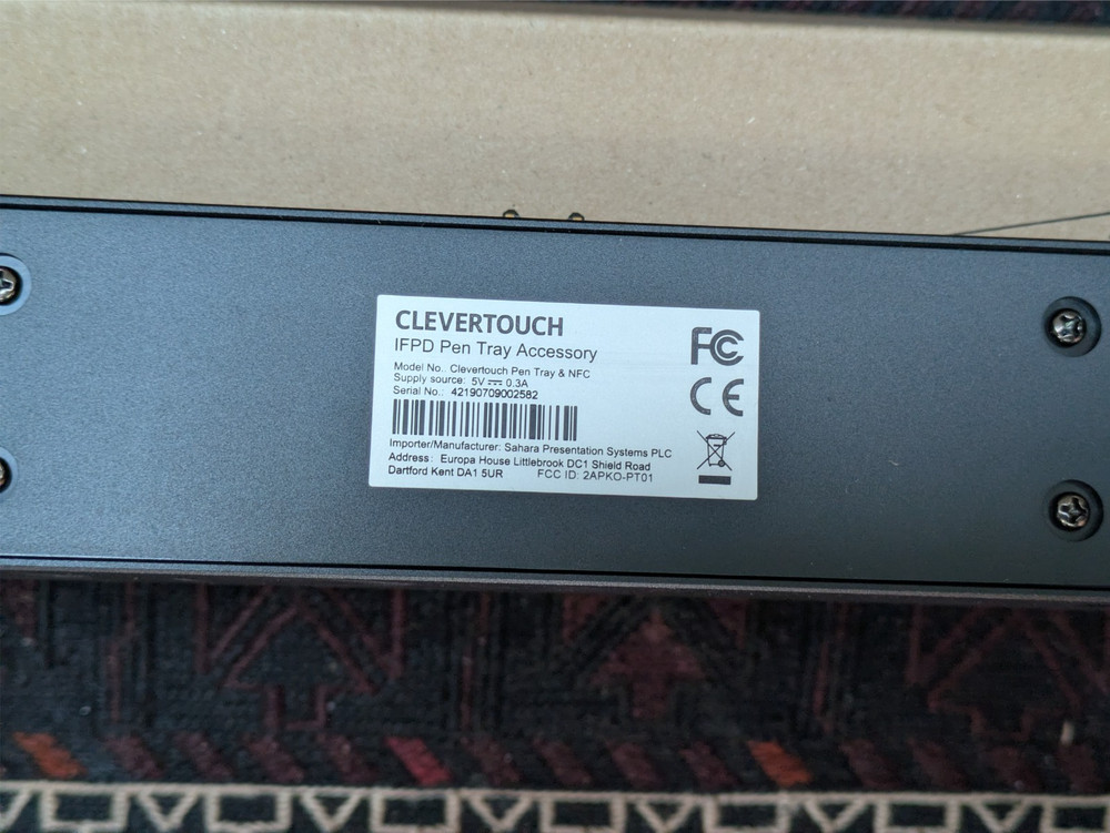 Clevertouch IFPD Pen tray Accessory with NFC function - open box