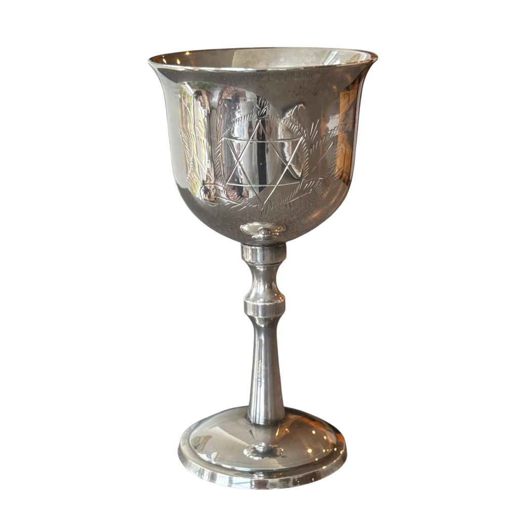 Vintage Silver-Plated Kiddush Wine Cup
