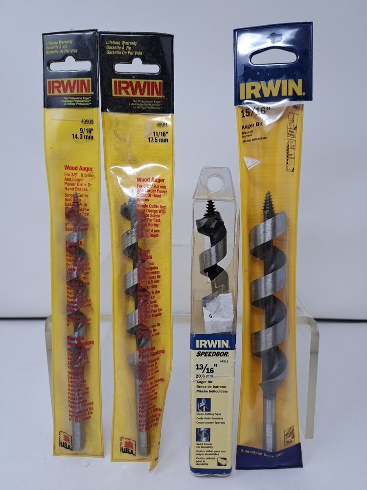 Assorted Irwin Auger Bit Lot 4ea.