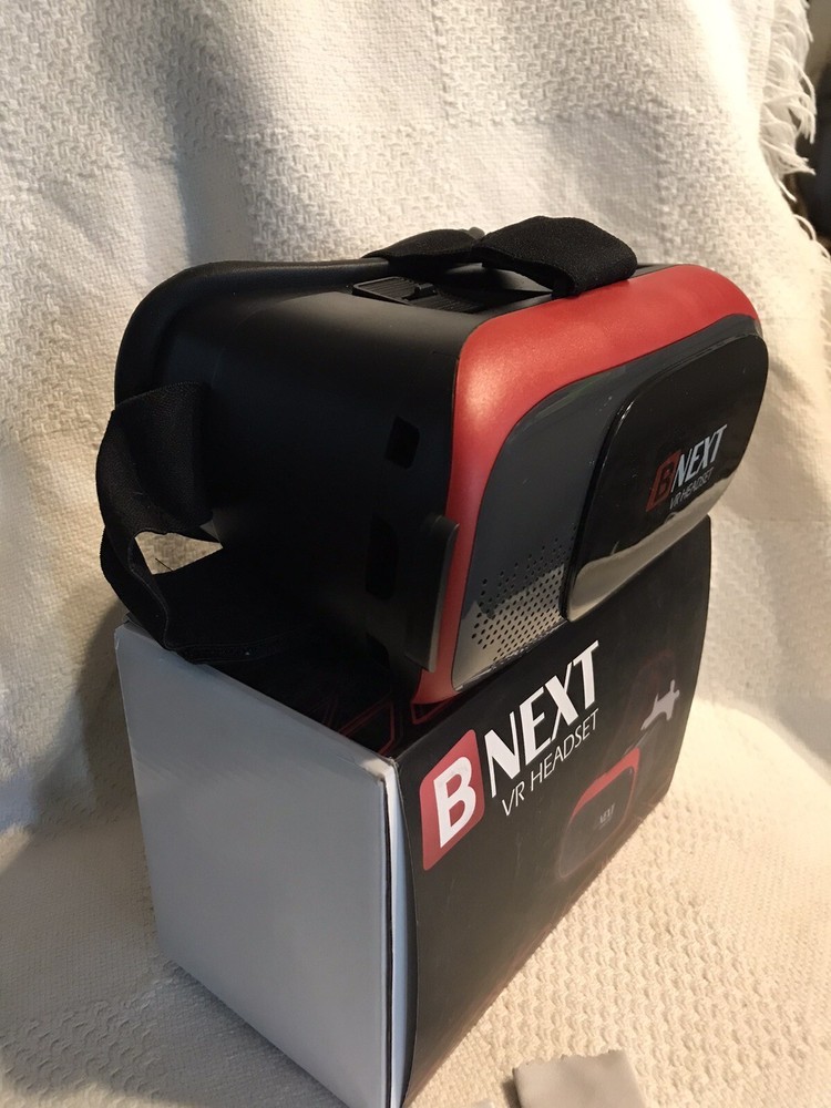 BNEXT VR Headset - Universal Virtual Reality Goggles - iPhone & Android Red EUC