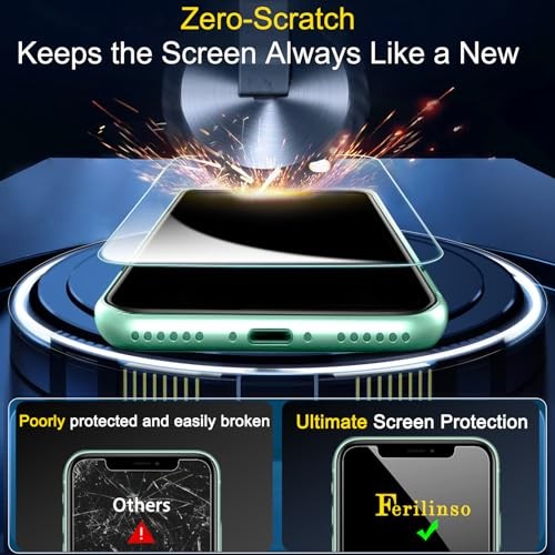 3 Pack Screen Protector for iPhone 11 with 3 Pack Tempered Glass Transparent