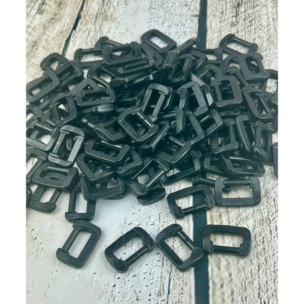 3/4" Snap Hook Retainer - Black Plastic - Plastic Slide Base - Buckle Adjuster