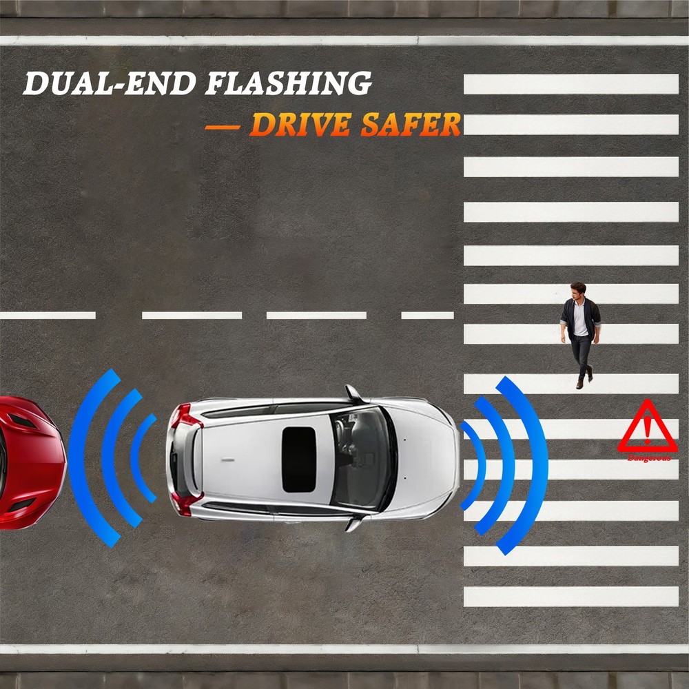 Amber/White 64 LED Warning Light Bar Windshield Flash Lamp Emergency Strobe