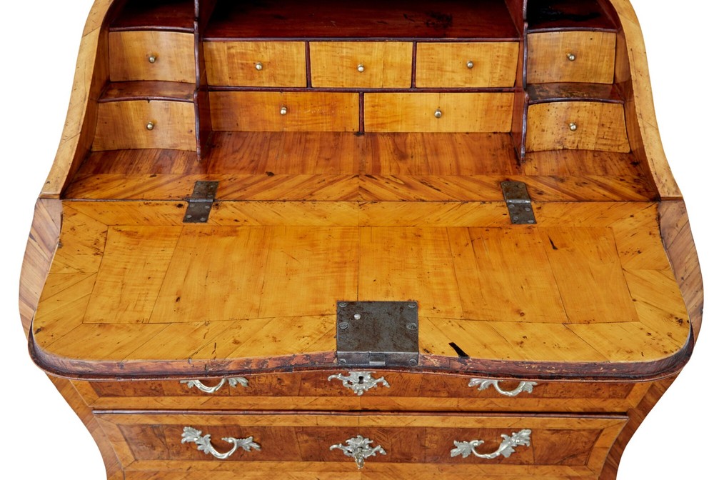 ROCOCO 18TH CENTURY YEW AND ELM BUREAU DESK