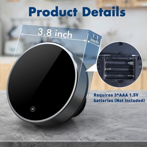 Digital Kitchen Timer, 3.8'' Large LED Display Countdown Countup Ridged Knob