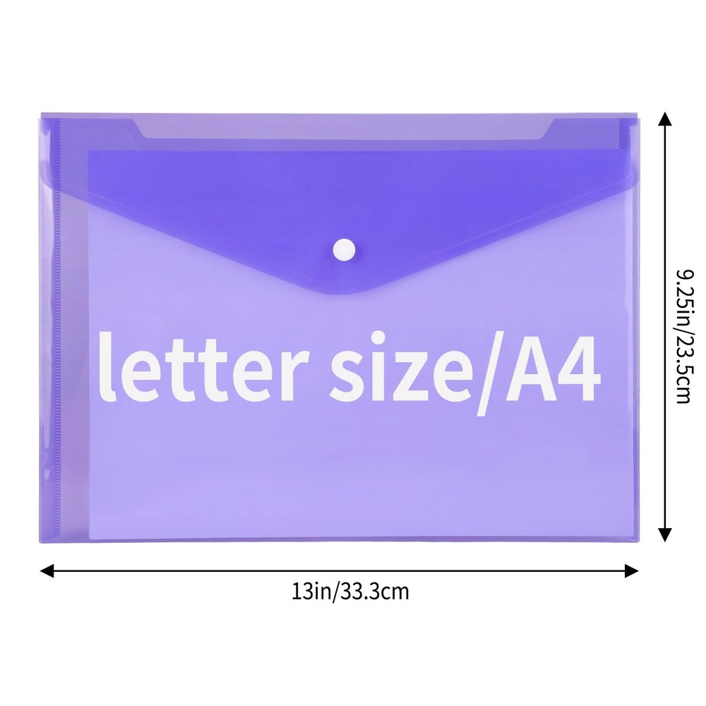 28pcs Plastic Envelopes, Plastic Folders for Documents, Poly Folders with Sna...