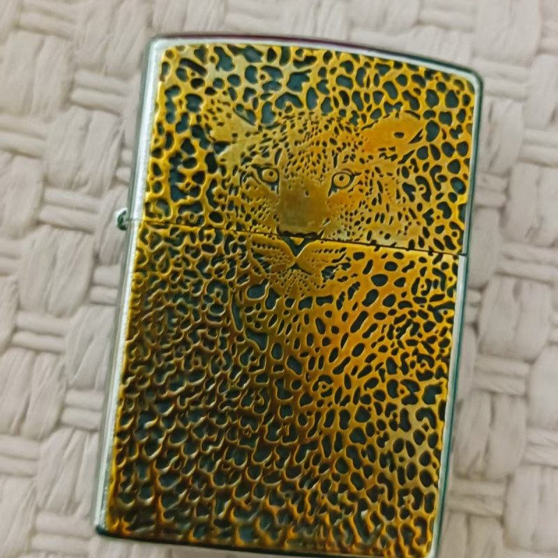 Brass Relief Leopard Lighter Decal DIY Kit (Lighter Not Included)
