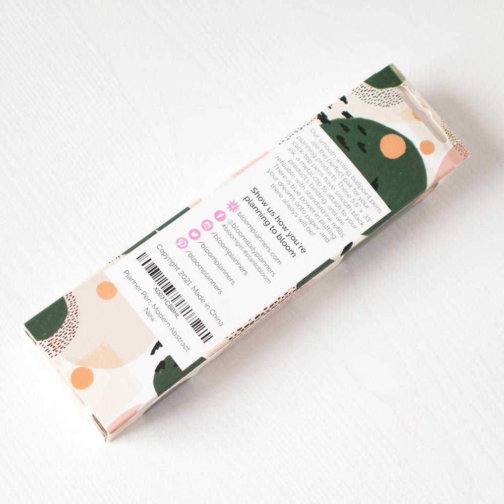 Planner Pen, Green Modern Abstract