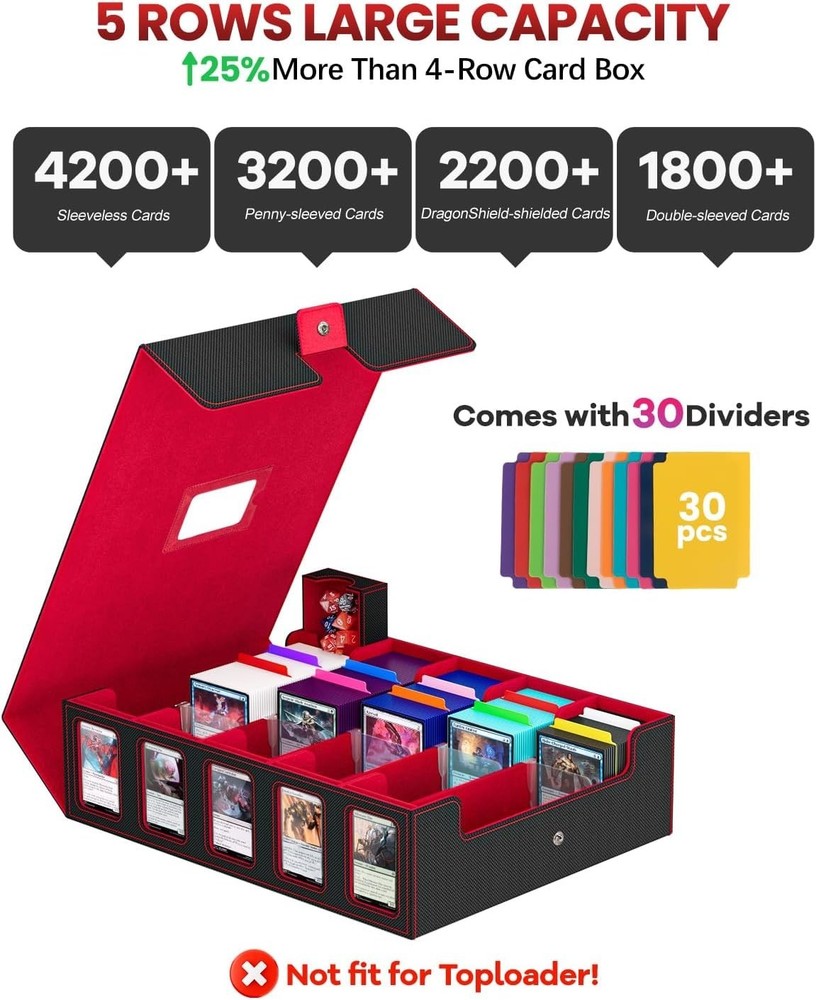 Large Capacity Card Storage Box for Trading Games