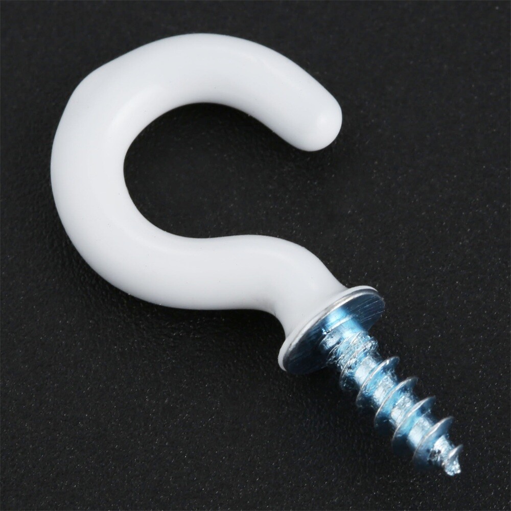 50/100Pcs 0.94" Strong Durable Vinyl Coated Ceiling Hooks Space-saving Hardware