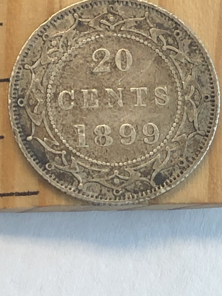 CANADA NEWFOUNDLAND 1899 20 CENTS SILVER COIN- EF