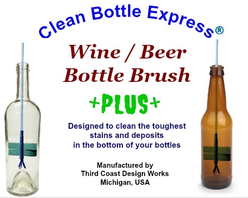 Clean Bottle Express Beer/Wine Bottle Brush +Plus+