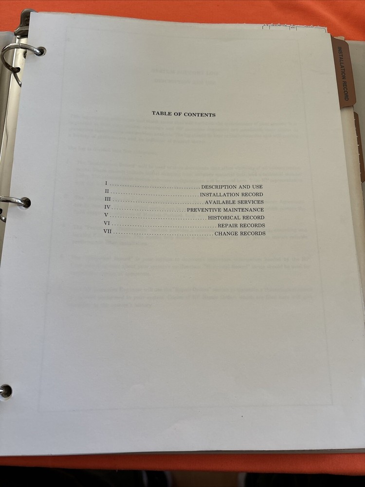 Hp 1000 Support Log Manual Used