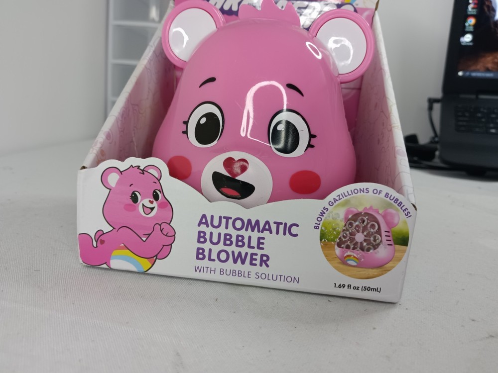 Care Bears Cheer Bear Automatic Bubble Machine – Includes Bubble Solution