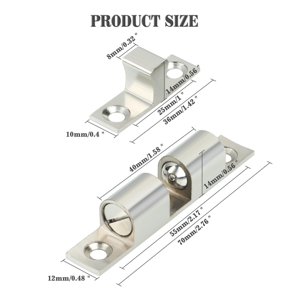 Double Roller Catch Cabinet Latches,Adjustable Double Ball Tension Roller Cat...