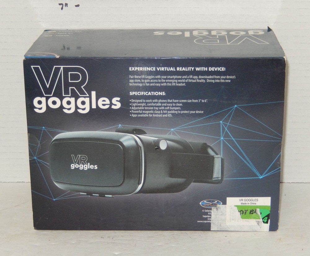 Solaray VR Goggles Virtual and Augmented Reality Headset iPhone Android