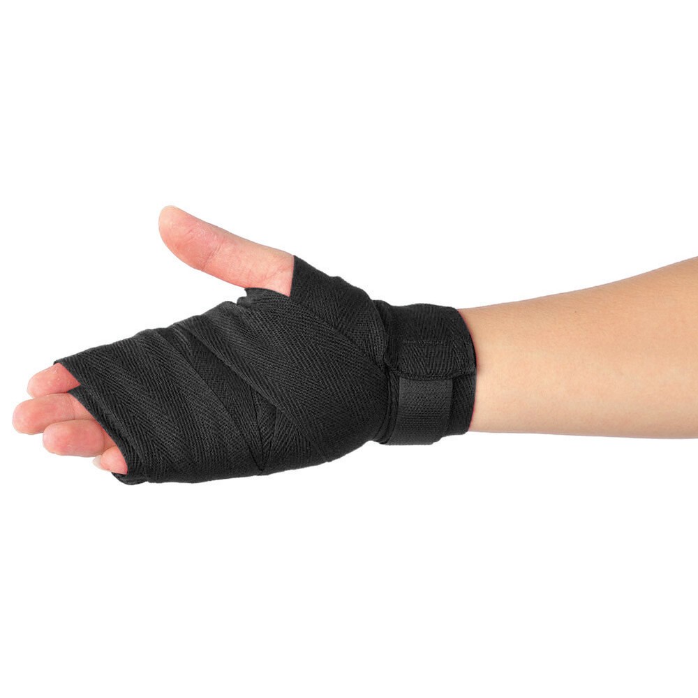 (Black 4m)1 Pair Elastic Hand Wrap Bandages Punching Handwrap Protector CH