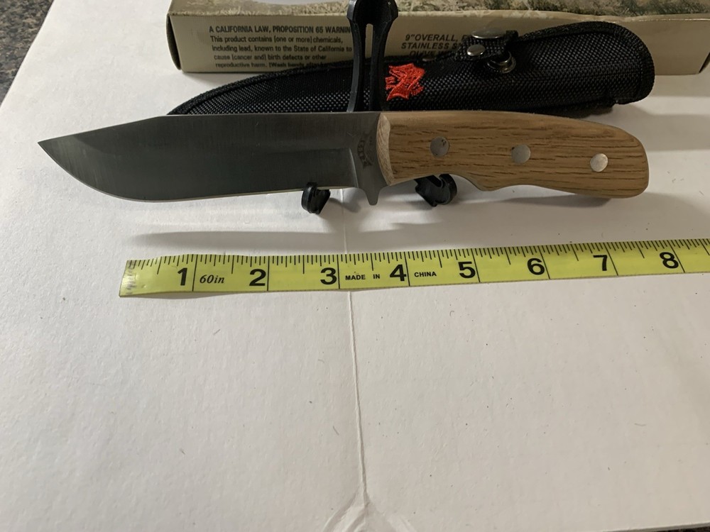 Fixed Blade Bowie Knife Full Tang Wood Handle