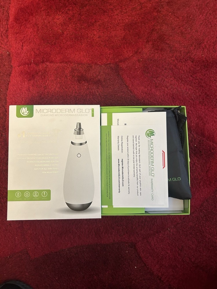Microderm GLO Mini Diamond Microdermabrasion Machine Suction Pro Skincare Sealed