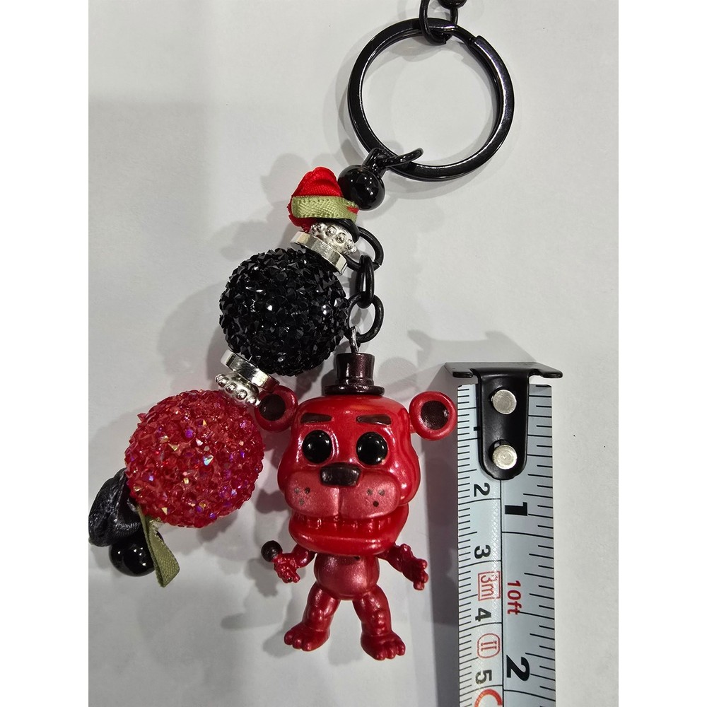 Handmade Reworked Mini Vinyl Figure Beaded Keychain