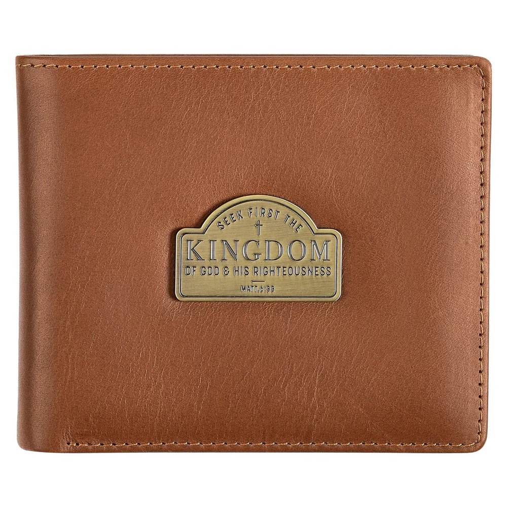 Genuine Full Grain Leather RFID Blocking Scripture Wallet for Men: Seek First