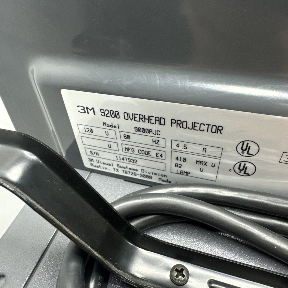 3M 9200 Overhead Projector Tested Working Used Both Bulbs Included