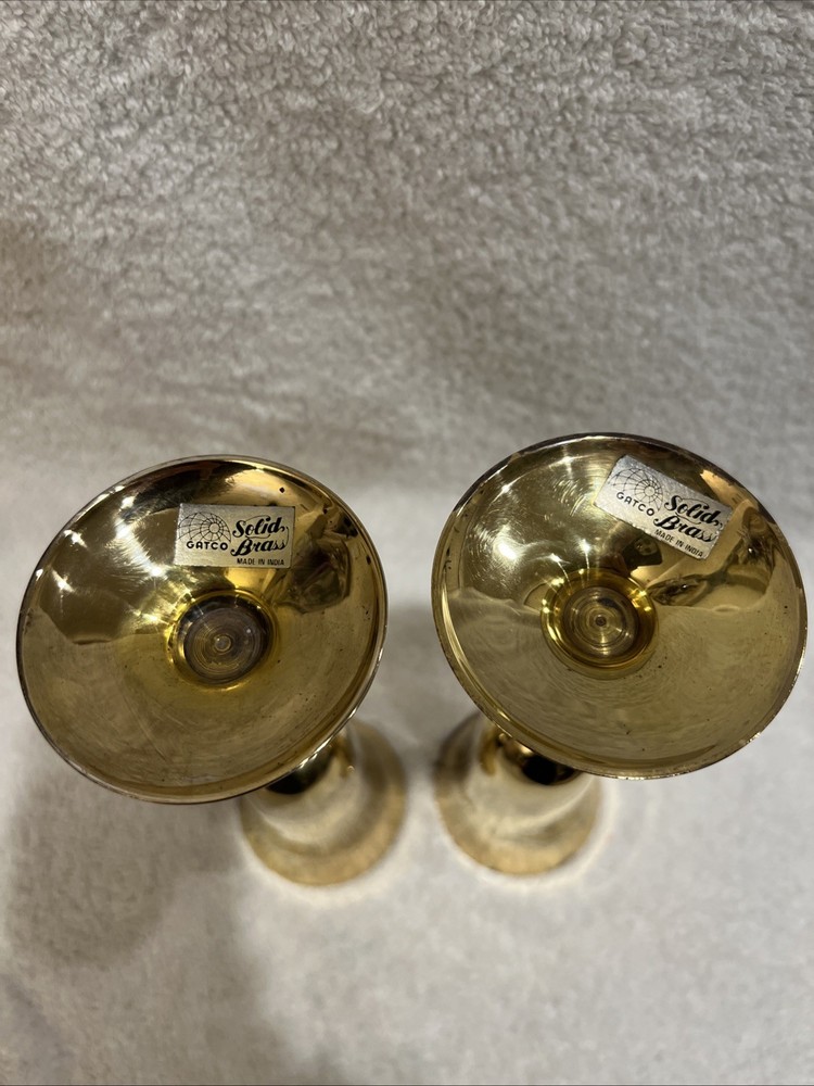 Boxed Set Gatco Solid Brass Champagne Flute Goblets