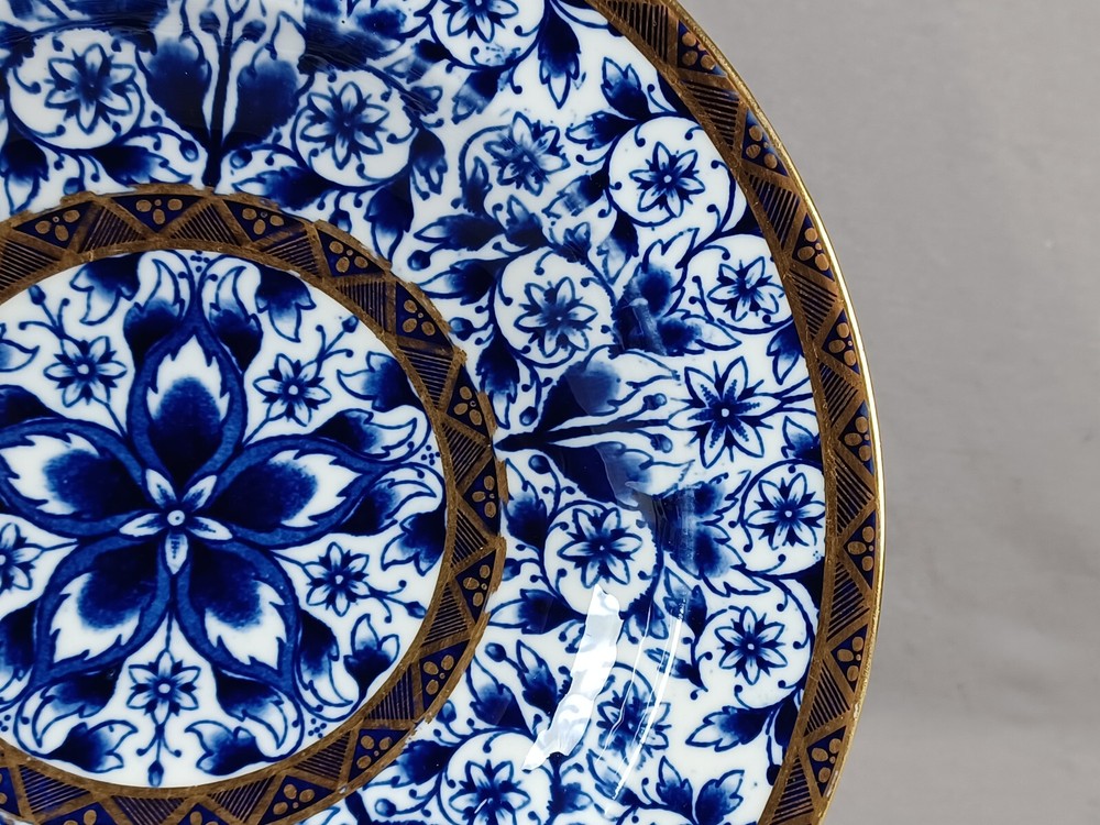 Crown Derby Derby Lily Pattern Cobalt & Gold Deep Plate Circa 1877-1890