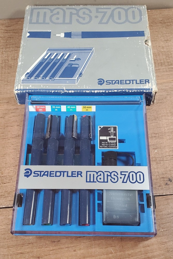 STAEDTLER MARS-700 TECHNICAL PEN SET 4 LINE WIDTH SIZES 700 S4 A6