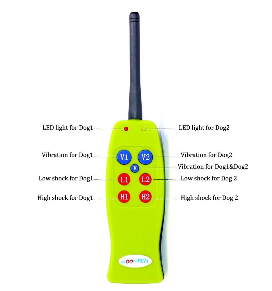 GROOVYPETS 1200 FT REMOTE 2- DOG TRAINING E COLLAR NO BARK STATIC SHOCK TRAINER