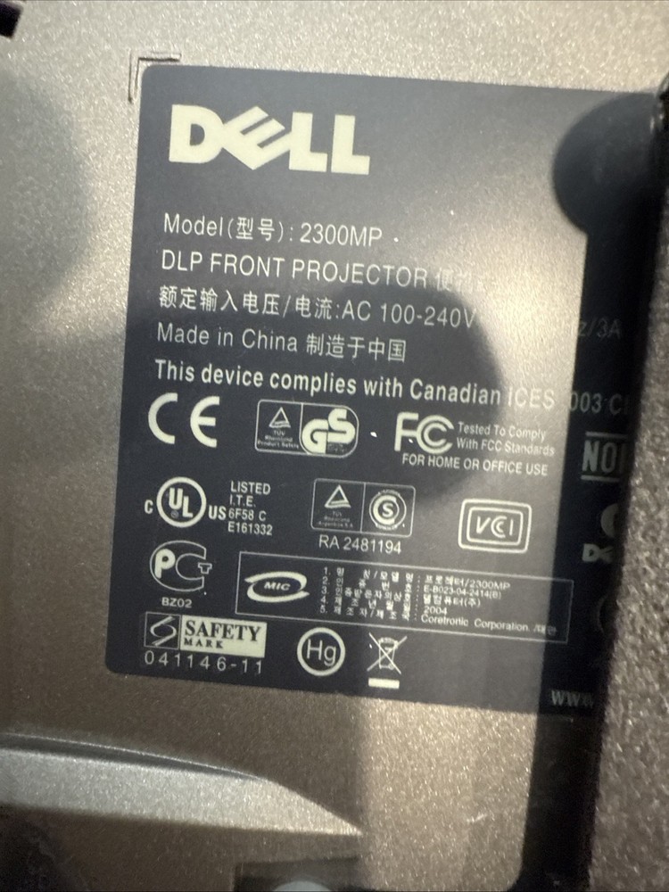 Dell 2300MP Projector With remote & Carrying Case Tested