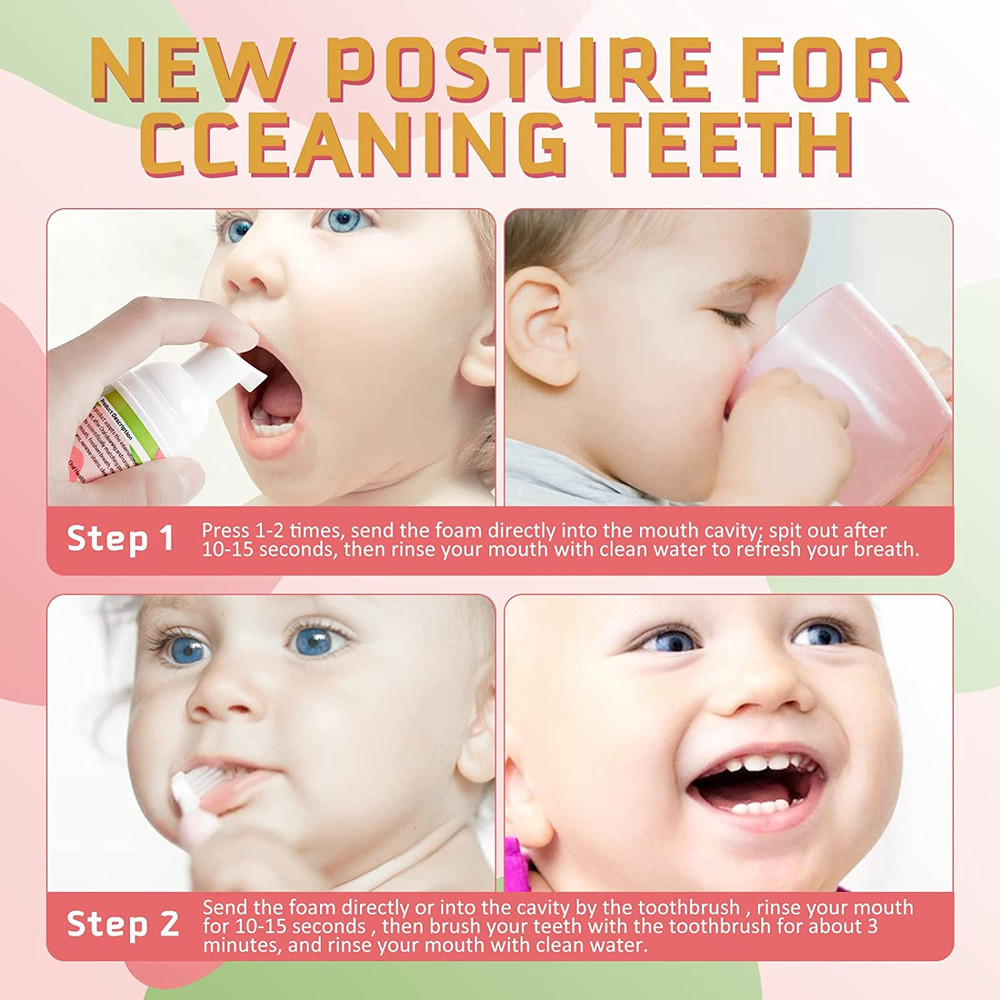 Foam Toothpaste Kids, Toddler Toothpaste with Low Fluoride, Kids Toothpaste for