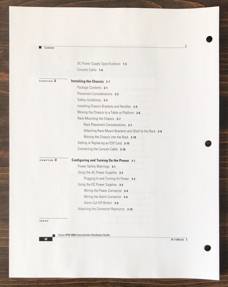 Cisco Systems - Cisco VPN 5008 Concentrator Hardware Guide (2001)