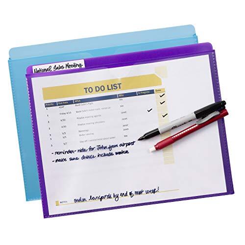 Poly File Jacket with Clear Sleeve, Straight-Cut Tab, 1" Expansion, 2 per Pack