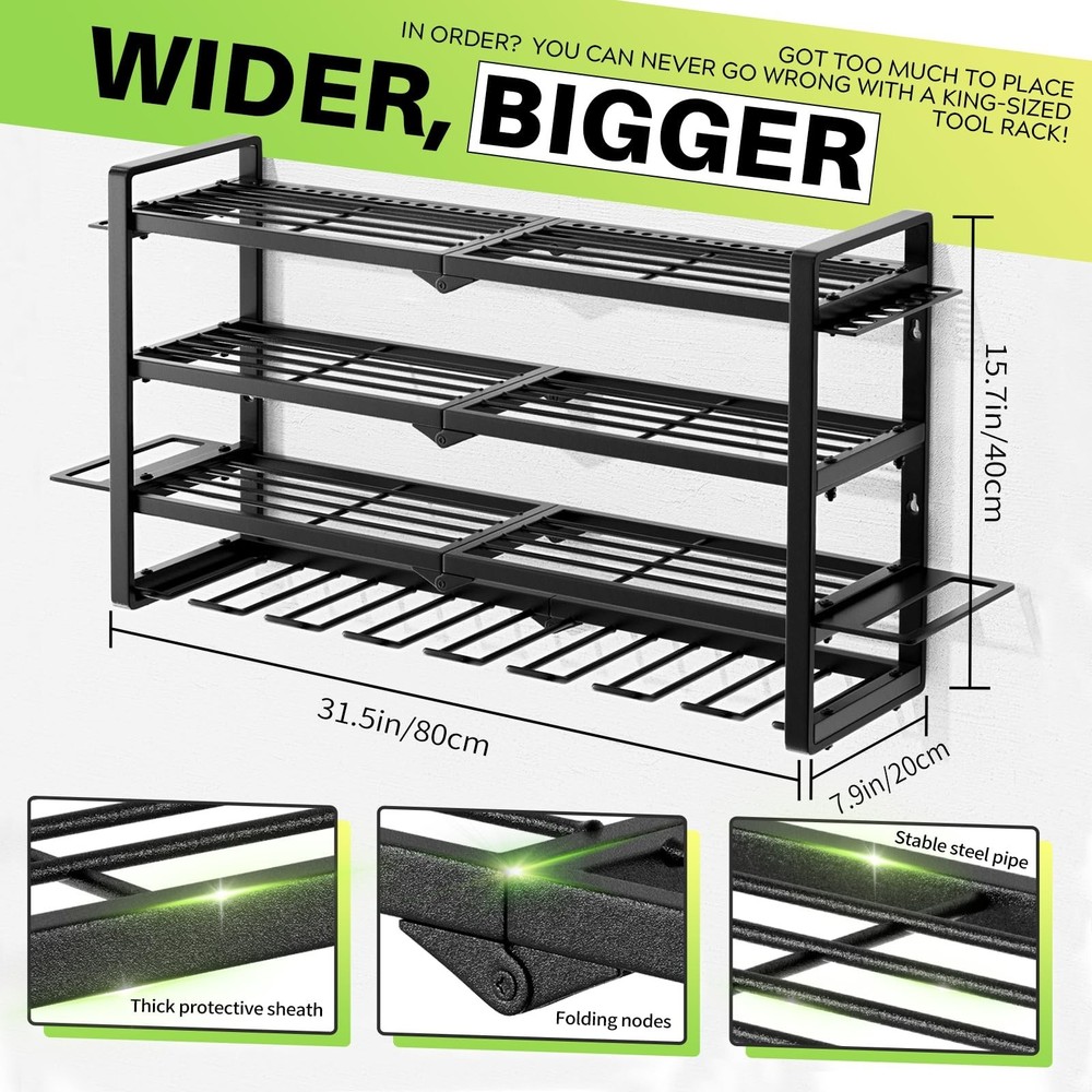 Large Power Tool Organizer Wall Mount, Garage Storage Cordless Tool Organizer...