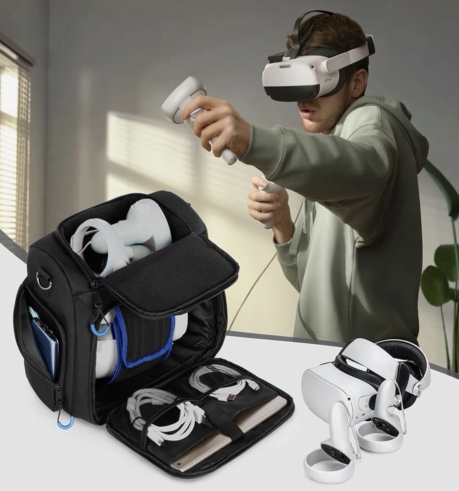 VR Carrying Case Compatible with Oculus Meta Quest Storage Case Bag