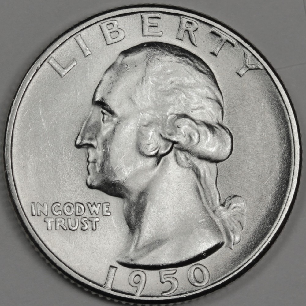 1950-s Washington Quarter.  B.U.   (Inventory A)